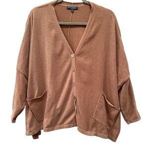 Barefoot Dreams CozyChicLite V Neck Cardigan Sweater Cozy Soft Neutral Layer XL